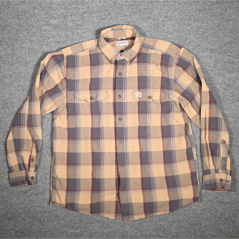Carhartt Plaid Button Down Shirt Mens Large Original Fit Workwear Flannel